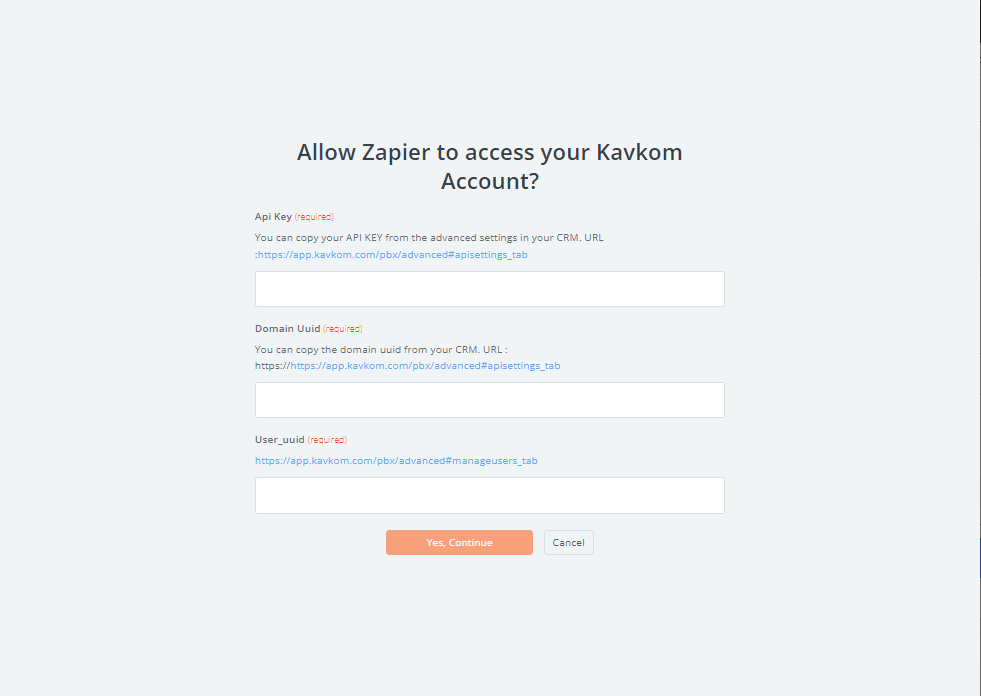Zapier pour Kavkom - Connectez un nouveau compte Zapier pour Kavkom - Connectez un nouveau compte