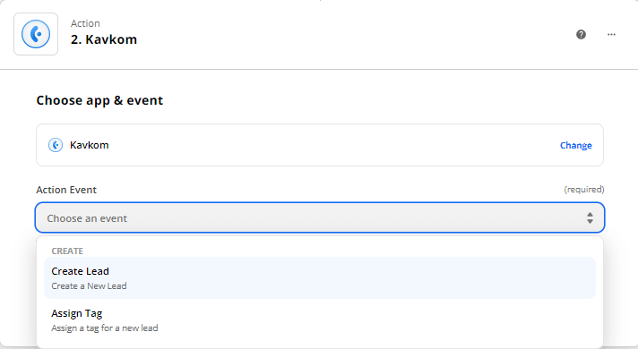 Zapier pour Kavkom - Créer un prospect Zapier pour Kavkom - Créer un prospect