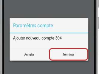 Enregistrer l'ajout de compte